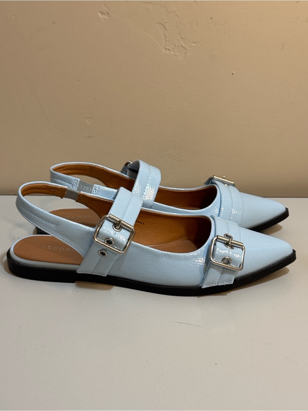 NEW✨ Madden Girl Light Blue Pointed Slingback Flats with Buckle Detail size 8 - Picture 2 of 9